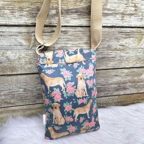 Jtaylorcrafts Floral Roses Dog Print Small Cotton Purse Shoulder Bag Crossbody - Picture 5 of 12